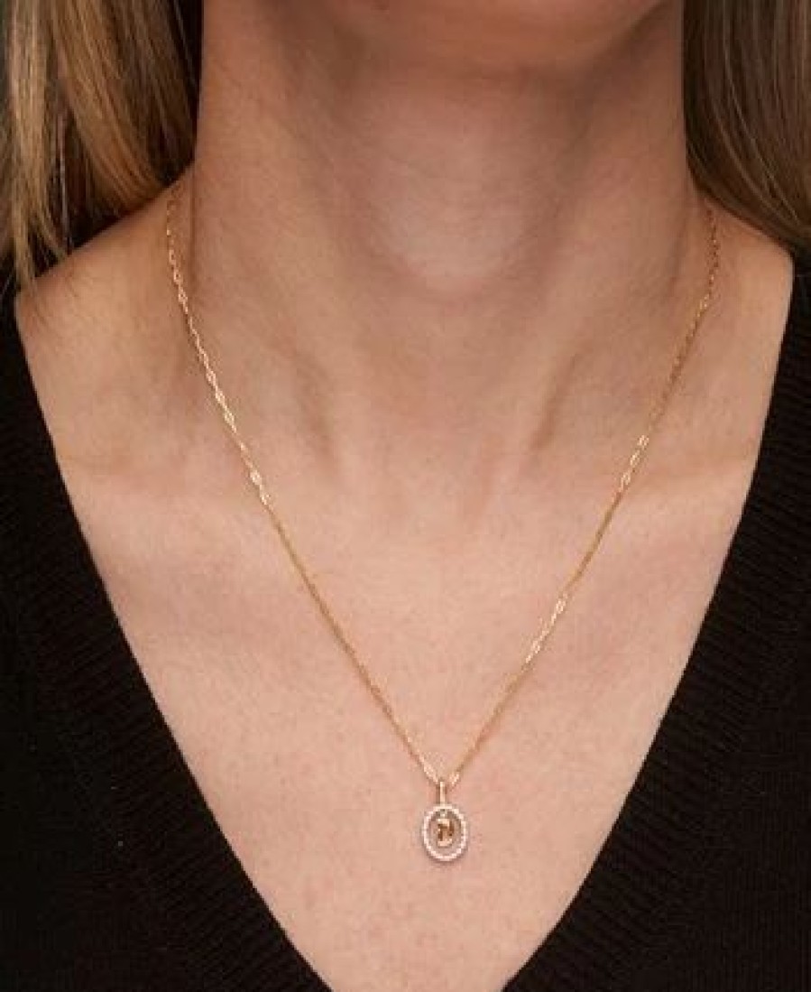 Hot * Wrapped Diamond Initial D 18 Pendant Necklace (1/10 Ct. T.W.) In 14K Gold, Created For Macy'S Yellow Gold