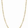 Online * Italian Gold 18 Flat Bar Singapore Chain Necklace (1/3Mm) In 14K Gold Yellow Gold