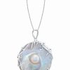 Hot * Macy'S Cultured Blister Pearl (40Mm) 18 Pendant Necklace In Sterling Silver Sterling Silver