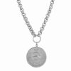 Best * 2028 Women'S Round Pisces Pendant Necklace Silver-Tone