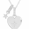 Best * Rhona Sutton Children'S Diamond Accent Heart Necklace In Sterling Silver Silver