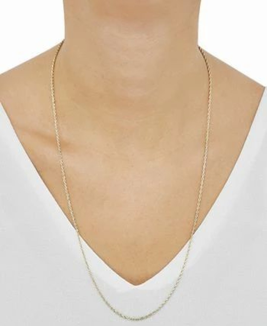 Hot * Macy'S Glitter Rope 24 Chain Necklace In 14K Gold Yellow Gold