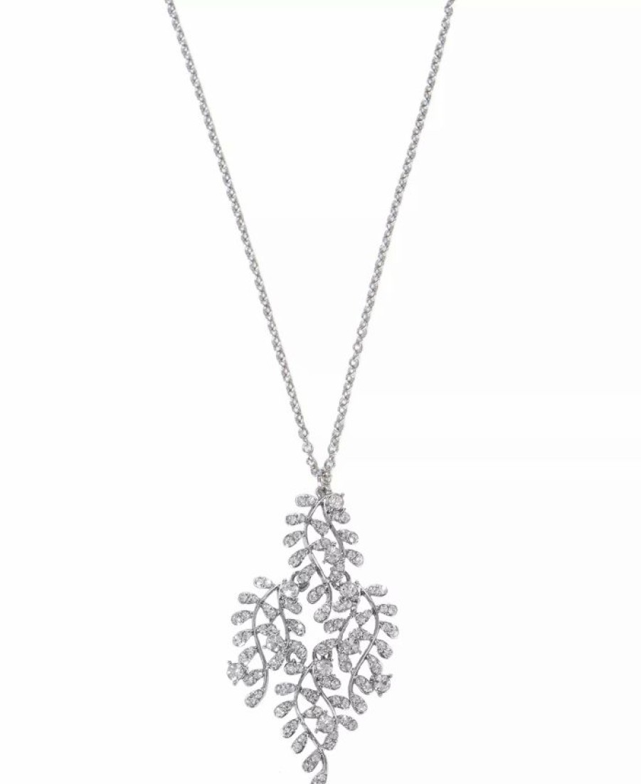 Clearance * Inc International Concepts Silver-Tone Crystal Garland Long Pendant Necklace, 32 + 3 Extender, Created For Macy'S Crystal