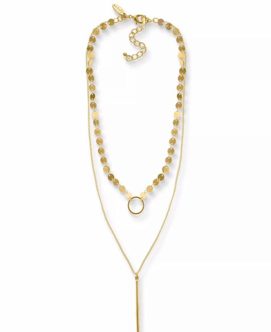 Wholesale * Style & Co Gold-Tone Disc & Bar Layered Lariat Necklace, 16 + 3 Extender, Created For Macy'S Gold