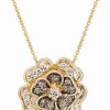 Online * Le Vian Nude Diamond & Chocolate Diamond Flower 18 Pendant Necklace (1/2 Ct. T.W.) In 14K Gold Yellow Gold