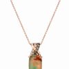 Hot * Le Vian Creme Brulee Aquaprase Candy & Diamond (1/8 Ct. T.W.) 18 Pendant Necklace In 14K Rose Gold Rose Gold