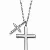 New * Giani Bernini Cubic Zirconia Double Cross 18 Pendant Necklace In Sterling Silver Silver