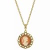 Best * 2028 Round Pendant Necklace Carnelian