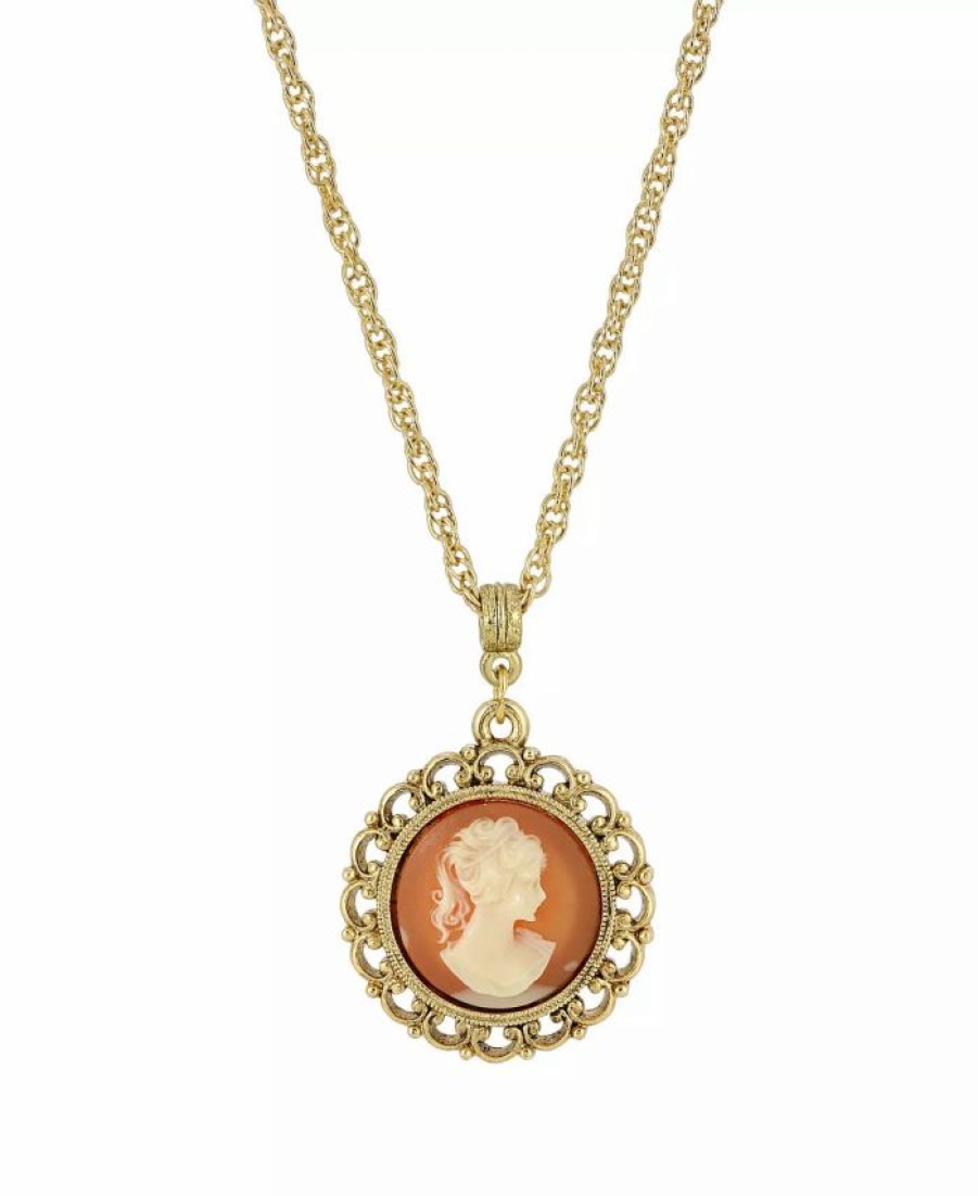 Best * 2028 Round Pendant Necklace Carnelian