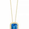 New * Effy Collection Blue Topaz Solitaire 18 Pendant Necklace (8-1/3 Ct. T.W.) In 14K Gold Blue Topaz