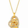 Wholesale * Le Vian I Love Dogs Collection Nude Diamond Heart & Paw Dog Tag 20 Pendant Necklace (7/8 Ct. T.W.) In 14K Gold Yellow Gold