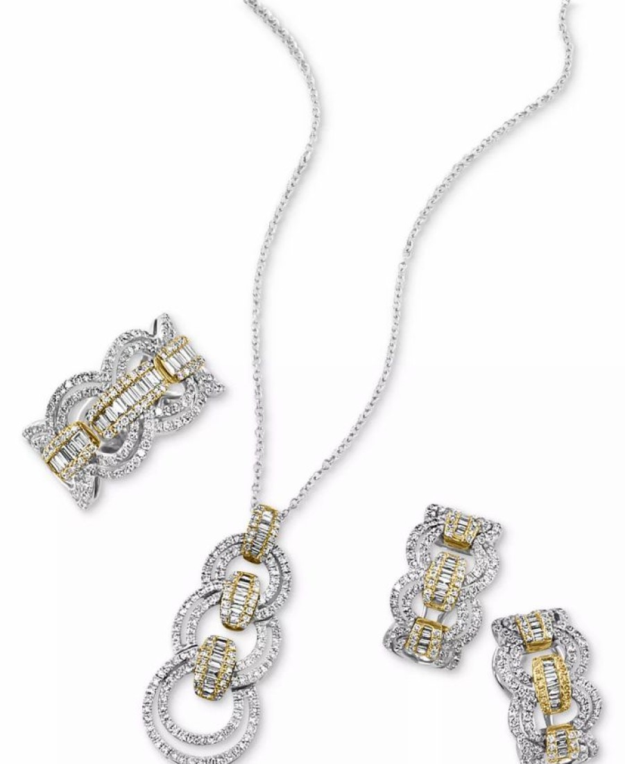 Best * Effy Collection Duo By Effy Diamond Link Pendant Necklace (7/8 Ct. T.W.) In 14K Gold And White Gold Two-Tone