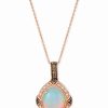 New * Le Vian Opal (2-1/5 Ct. T.W.) & Diamond (3/8 Ct. T.W.) 22 Pendant Necklace In 14K Rose Gold Opal