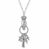 Clearance * 2028 Antiqued Pewter Hand And Multiple Cross Charm Necklace Pewter