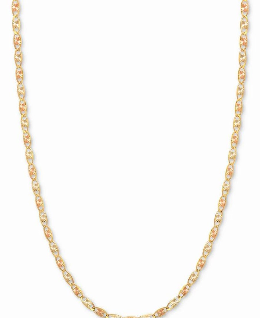 Wholesale * Italian Gold 20 Tri-Color Valentina Chain (1/5Mm) In 14K Gold, White Gold And Rose Gold Tri-Color