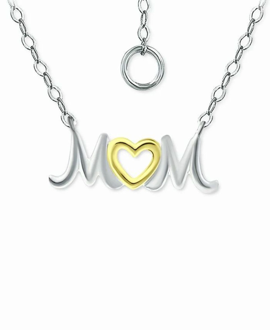 Wholesale * Giani Bernini Mom Heart Pendant Necklace In Sterling Silver & 18K Gold-Plated, 16 + 2 Extender, Created For Macy'S Two-Tone