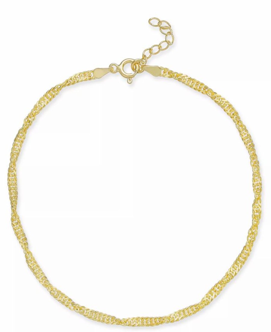 Wholesale * Giani Bernini Singapore Chain Ankle Bracelet In 18K Gold-Plated Sterling Silver, Created For Macy'S Gold