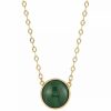 New * 2028 Gold-Tone Malachite Stone Necklace Green