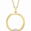 Hot * Wrapped Diamond Circle Pendant Necklace (1/10 Ct. T.W.) In 14K Gold, 18 + 2 Extender, Created For Macy'S Yellow Gold