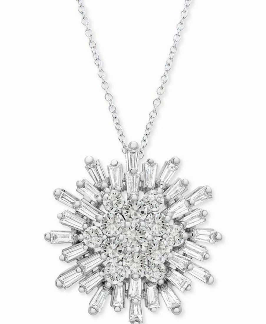 Online * Wrapped In Love Diamond Starburst 20 Pendant Necklace (1-1/2 Ct. T.W.) In 14K White Gold, Created For Macy'S White Gold