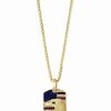 New * Effy Collection Men'S Diamond (1/3 Ct. T.W.), Ruby (1/10 Ct. T.W.) & Sapphire (1/5 Ct. T.W.) Eagle Dog Tag 22 Pendant Necklace In 14K Gold Yellow Gold