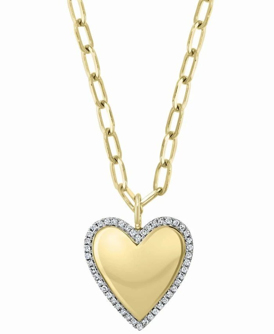 Online * Effy Collection Diamond Heart 18 Pendant Necklace (1/4 Ct. T.W.) In 14K Gold Yellow Gold