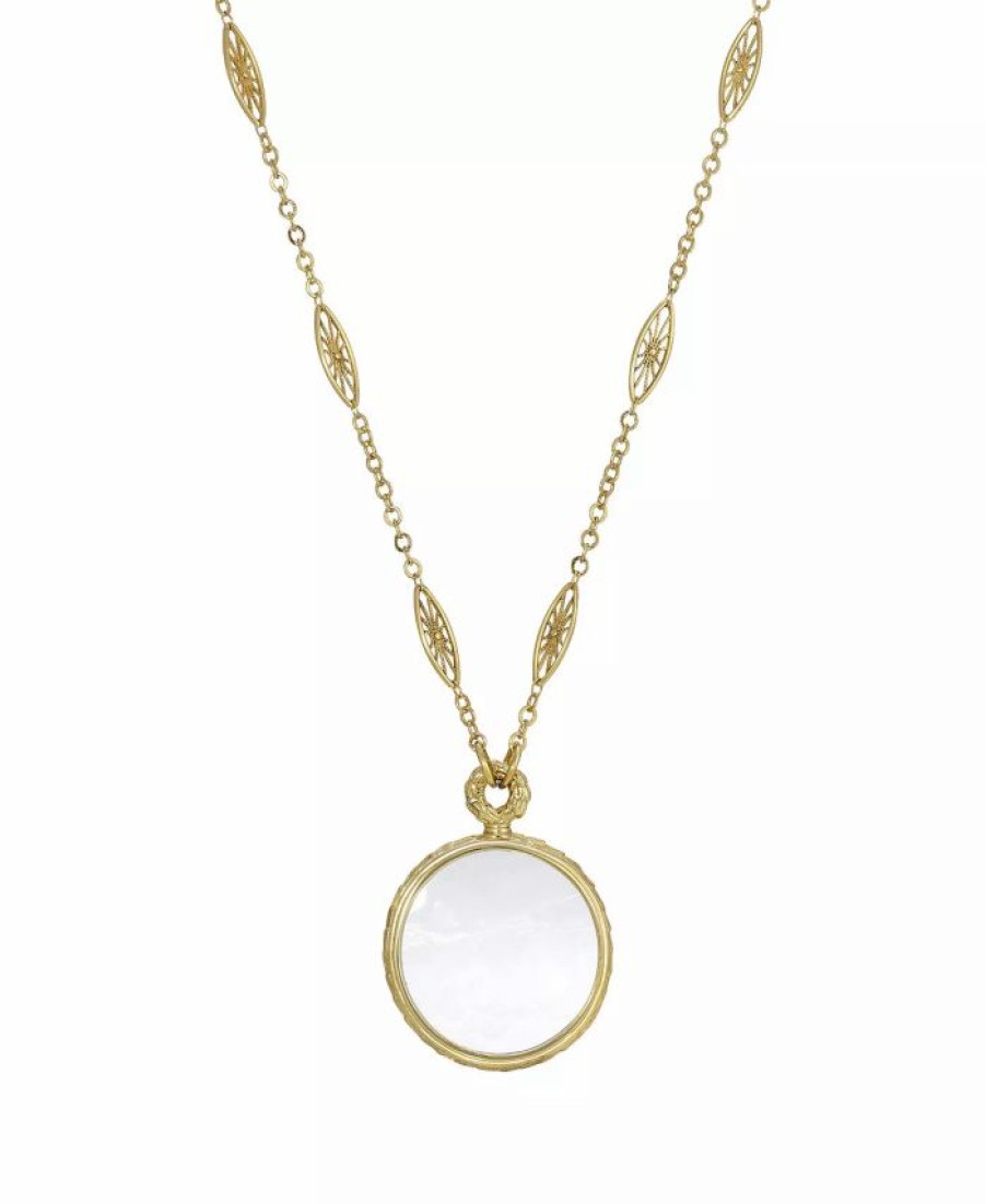 Clearance * 2028 Magnifier Pendant Necklace Gold-Tone