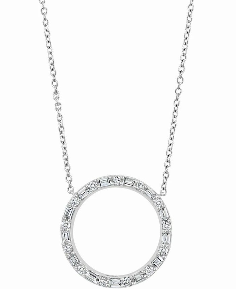 Wholesale * Effy Collection Diamond Circle 18 Pendant Necklace (1/2 Ct. T.W.) In 14K White Gold White Gold