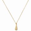 Best * Kate Spade New York Gold-Tone Pave Tear-Shape Mini Pendant Necklace, 16 + 3 Extender Clear/Gold