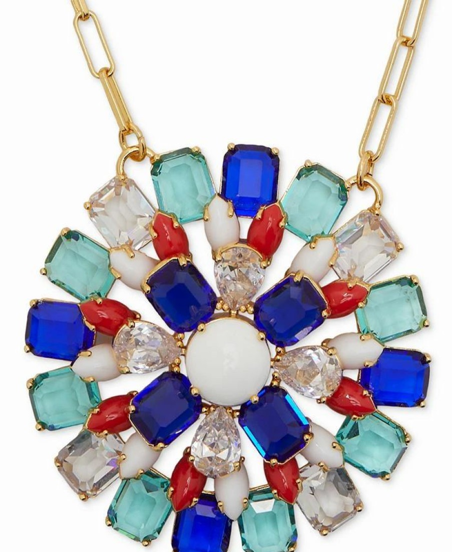 Wholesale * Kate Spade New York Gold-Tone Multicolor Crystal Pendant Necklace, 18 + 3 Extender Multi