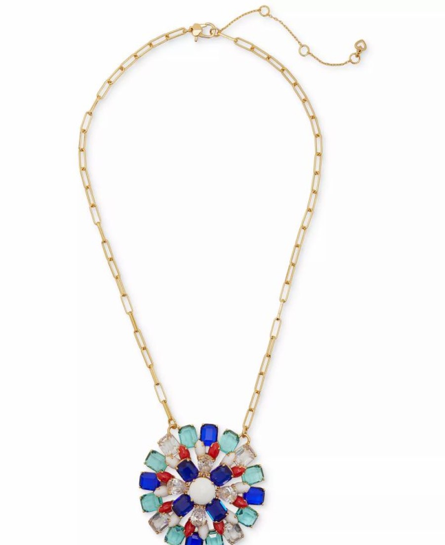 Wholesale * Kate Spade New York Gold-Tone Multicolor Crystal Pendant Necklace, 18 + 3 Extender Multi