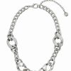 Wholesale * Steve Madden One Link Necklace Crystal, Rhodium