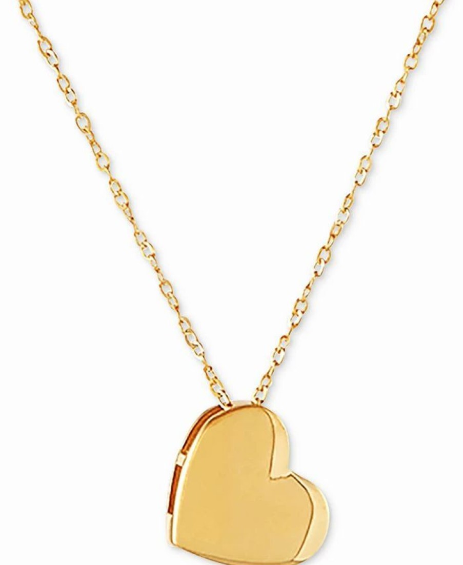 Clearance * Macy'S Polished Heart 17 Pendant Necklace In 10K Gold Gold