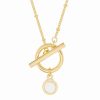 Best * Brook & York Lane Toggle Pendant Chain Necklace Gold-Plated