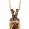 Best * Le Vian Chocolatier Diamond Halo 18 Pendant Necklace (3/4 Ct. T.W.) In 14K Gold Yellow Gold