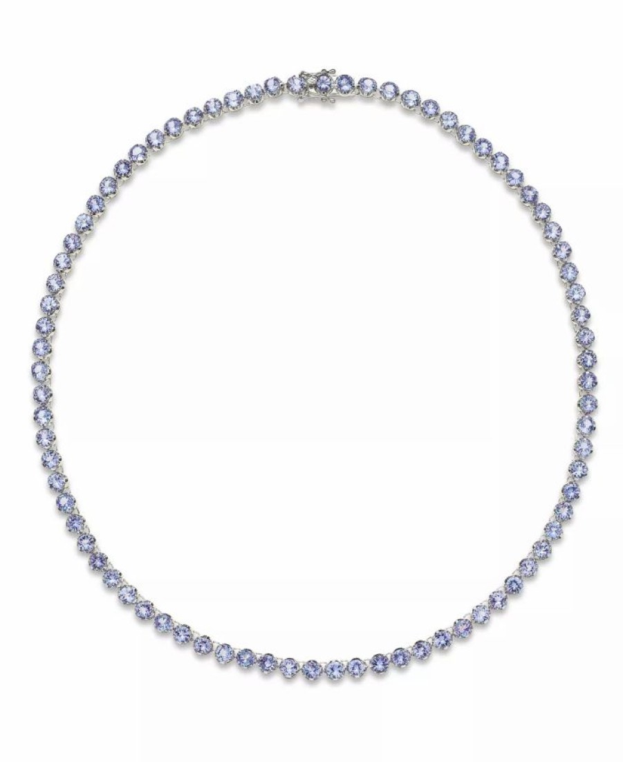 Wholesale * Macy'S Tanzanite Collar Necklace In Sterling Silver (20 Ct. T.W.) Sterling Silver