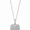 Clearance * Effy Collection Diamond Halo Cluster 18 Pendant Necklace (7/8 Ct. T.W.) In 14K White Gold White Gold