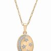 Online * Wrapped Diamond Moon & Stars Oval 18 Pendant Necklace (1/6 Ct. T.W.) In 14K Gold, Created For Macy'S Yellow Gold