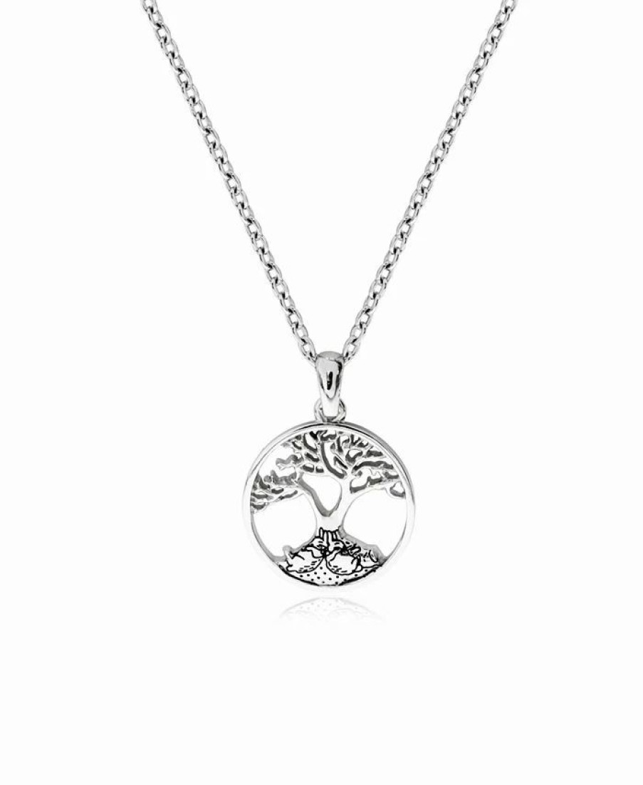 Clearance * Rhona Sutton Beatrix Potter Sterling Silver Bunnies Family Tree Pendant Necklace Silver