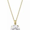 Clearance * Macy'S Cubic Zirconia Round Pendant Necklace In 14K Gold Or 14K White Gold