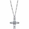 Wholesale * 2028 Silver Tone Large Crystal Cross Pendant Necklace 28 White