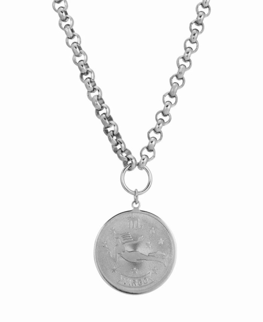 Hot * 2028 Women'S Round Virgo Pendant Necklace Silver-Tone