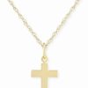 Clearance * Macy'S Flat Cross Necklace Set In 14K Gold Gold