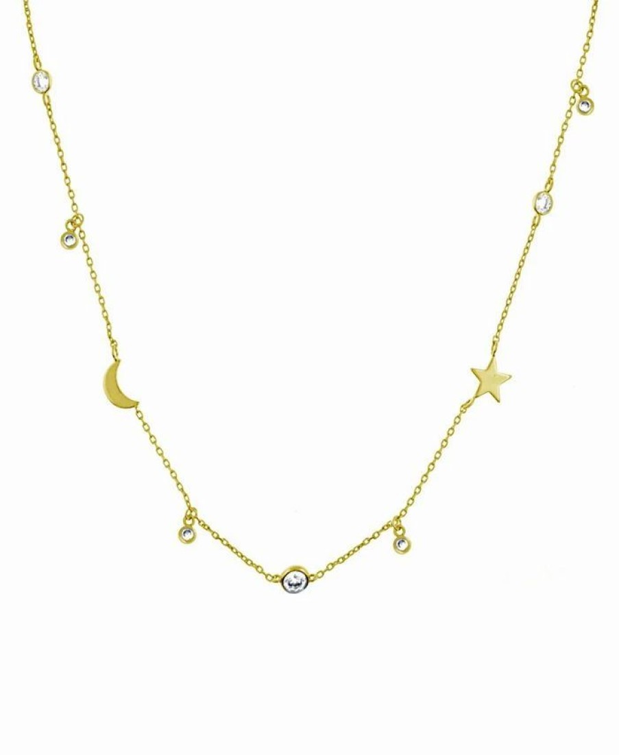 New * And Now This Moon And Star Necklace, Gold Plate 16+2 Extender Gold-Tone