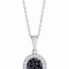 Wholesale * Macy'S Black And White Diamond 1/4 Ct. T.W. Round Pendant Necklace In Sterling Silver Silver