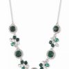 Wholesale * Givenchy Old-Tone Mixed Crystal Halo & Cluster Statement Necklace, 16 + 3 Extender Green