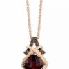 Wholesale * Le Vian Raspberry Rhodolite (2-1/2 Ct. T.W.) & Diamond (1/10 Ct. T.W.) 18 Pendant Necklace In 14K Rose Gold Rhodolite