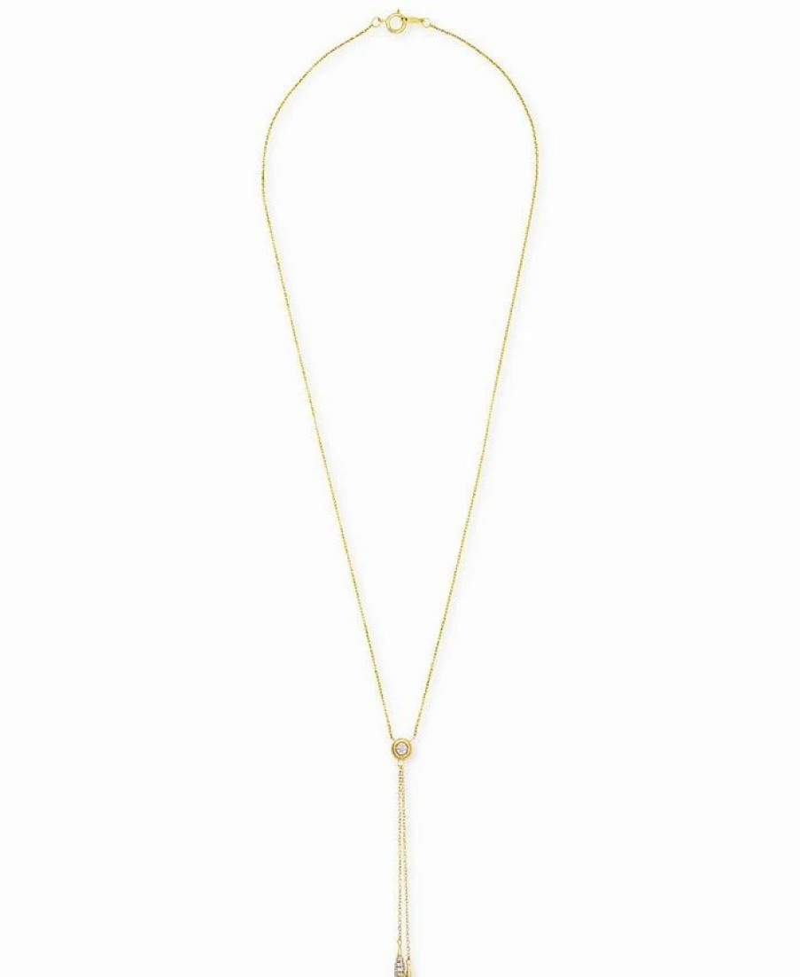 Online * Wrapped Diamond 20 Drop Pendant Necklace (1/10 Ct. T.W.) In 14K Gold, Created For Macy'S Yellow Gold