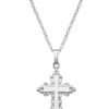 Best * Macy'S Sterling Silver Necklace, Ornate Edge Cross Pendant No Color