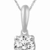 Hot * Macy'S Diamond Solitaire 18 Pendant Necklace (1/4 Ct. T.W.) In 14K White, Yellow Or Rose Gold